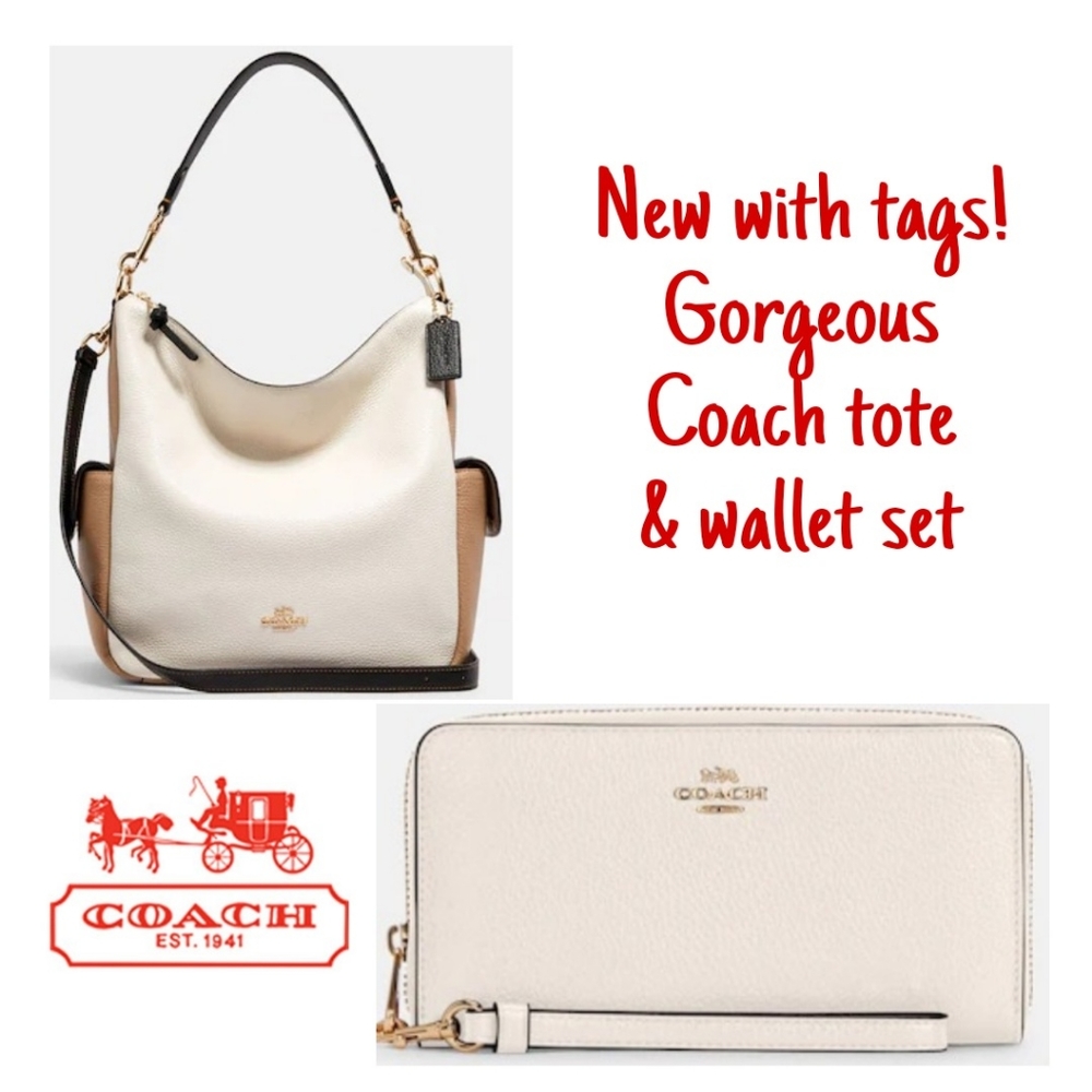 Coach tote and wallet set
